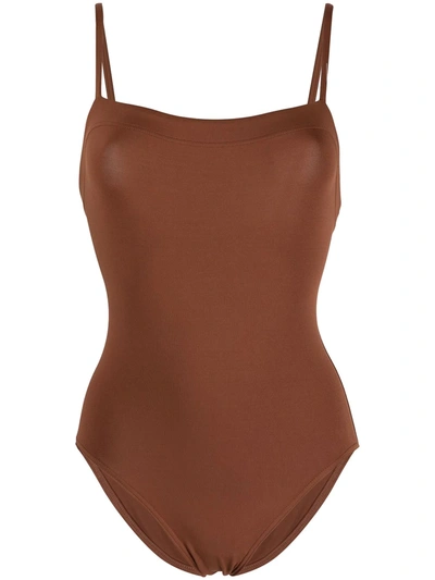 Eres Aquarelle Essentials One Piece Swimsuit In Brown