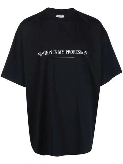 Vetements Black 'fashion Is My Profession' T-shirt