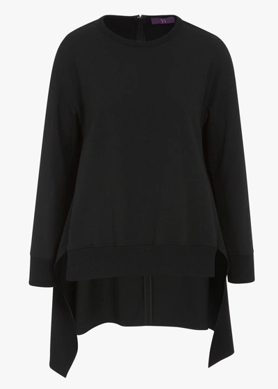 Y's Opening Ceremony Long Back Wool Sweater In Black