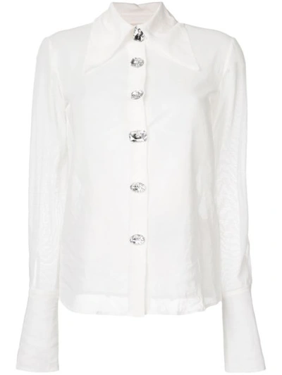 A.w.a.k.e. Oversized-collar Cotton-organdy Shirt In White