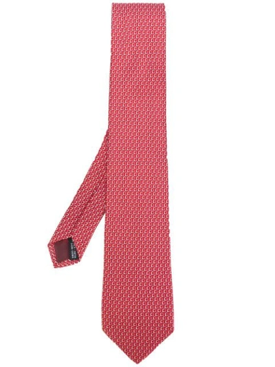 Ferragamo Gancio Print Tie In Red