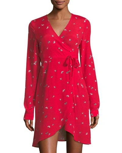 Knot Sisters Thorn Rose-print Wrap Dress In Multi