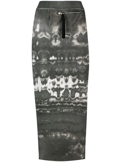 Thom Krom Tie Dye-print Fitted Maxi Skirt In Grey