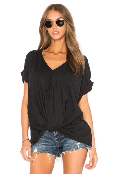 Bobi Feather Weight Jersey Knot Tee In Black