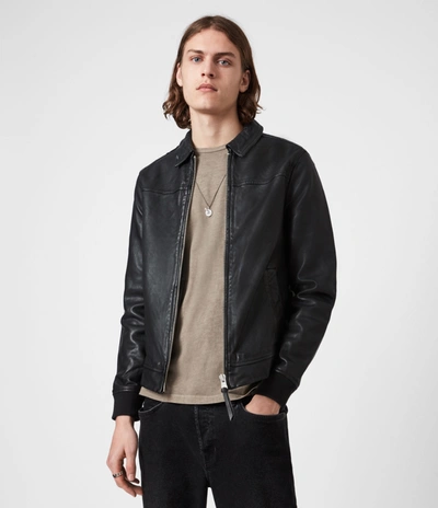 Allsaints Vieno Leather Jacket In Black