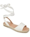 Journee Collection Women's Emelie Espadrille Flat Sandals In White