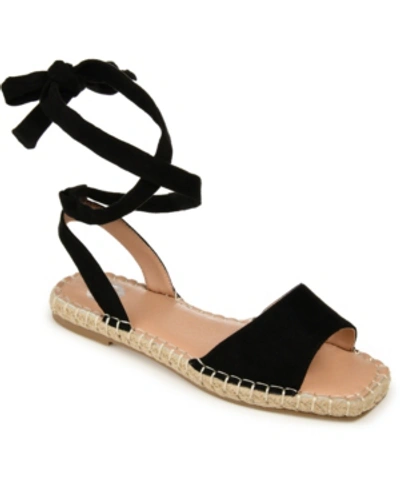 Journee Collection Women's Emelie Espadrille Flat Sandals In Black