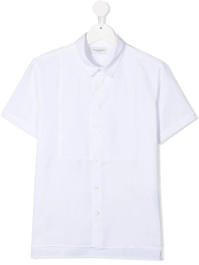 Paolo Pecora Teen Step-hem Short-sleeved Shirt In White