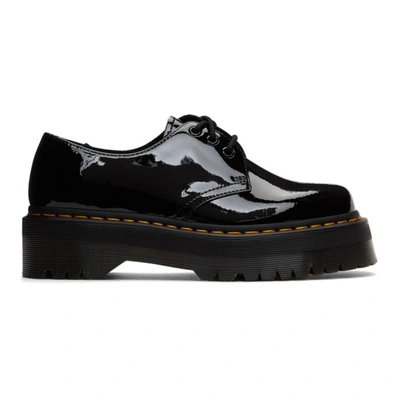 Dr. Martens' Black Patent Lamper 1461 Quad Platform Derbys