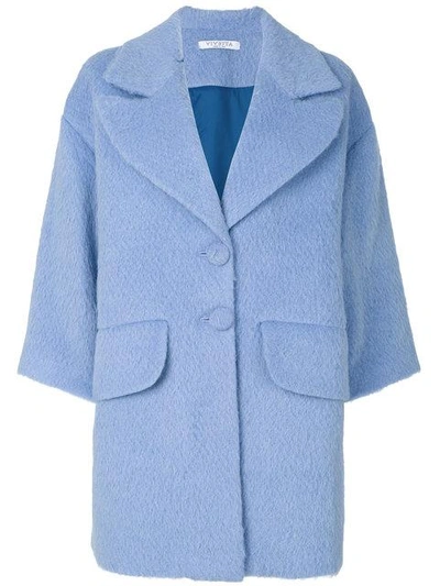 Vivetta Sore Oversized Wool-blend Coat In Blue