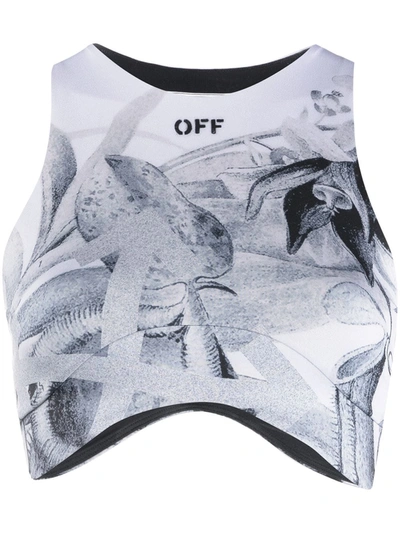 Off-white Logo-print Cropped Top In White