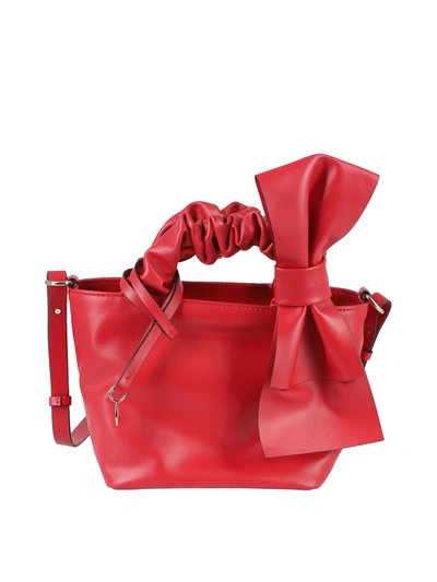Red Valentino Bow Detailed Tote In Red
