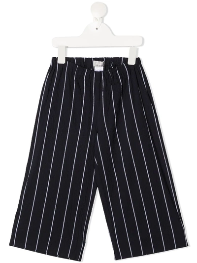 Il Gufo Kids' Elasticated Pinstripe-print Trousers In Blu