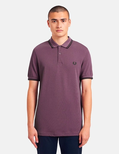 Fred Perry Twin Tipped Polo Shirt M3600 Black Plum