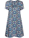 La Doublej Kaleidoscope-print Silk Mini Shirtdress In Kaleidoscope Bluette