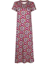 La Doublej Tile Print Swing Midi Dress In Kaleidoscope Fuxia