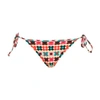 La Doublej Edition 24 Print String Bikini Bottom In Groovy Dot Giallo