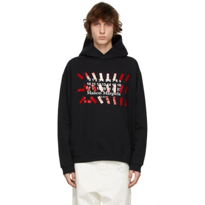 Maison Margiela Logo-print Cotton-jersey Hooded Sweatshirt In Black