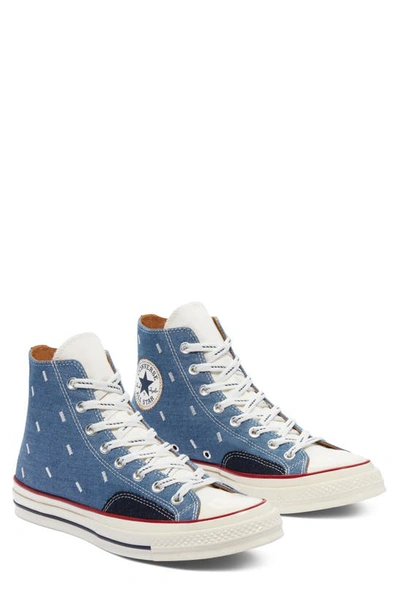 Converse Chuck Taylor(r) All Star(r) 70 High Top Sneaker In Blue/ Egret/ Midnight Navy