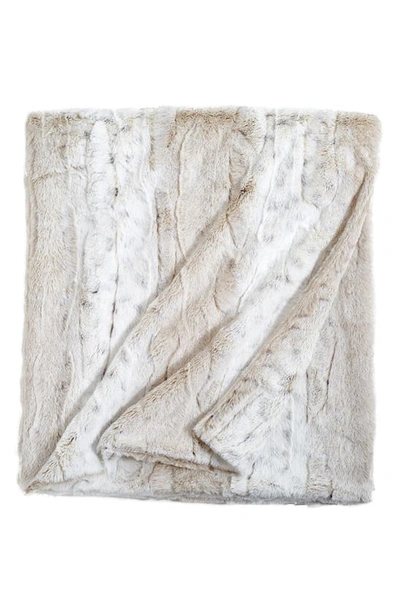 Peri Home Faux Fur Throw Blanket In Ivory