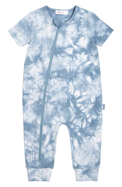 Miles Babies' Candy Sky Tie Dye Romper In Blue Grey
