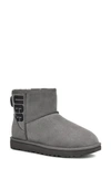 Ugg Mini Classic Logo Boot In Grey Suede