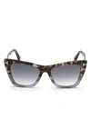 Tom Ford Women's 53mm Squared Cat Eye Sunglasses In Grey Multi