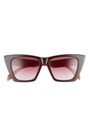 Alexander Mcqueen 54mm Gradient Cat Eye Sunglasses In Burgundy/ Violet Gradient