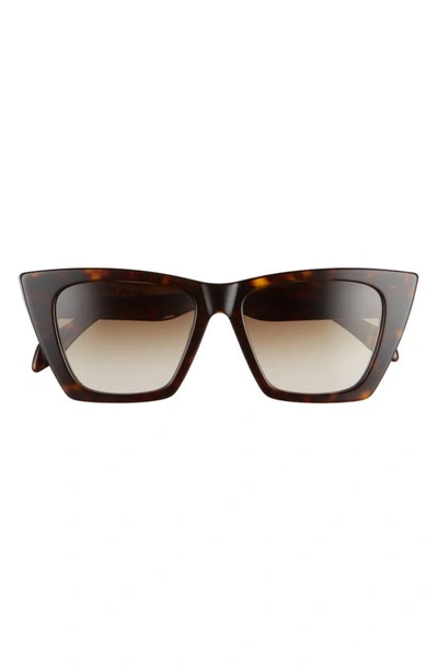 Alexander Mcqueen 54mm Gradient Cat Eye Sunglasses In Havana/ Brown Gradient