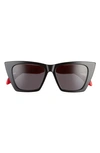 Alexander Mcqueen 54mm Gradient Cat Eye Sunglasses In Black/ Grey
