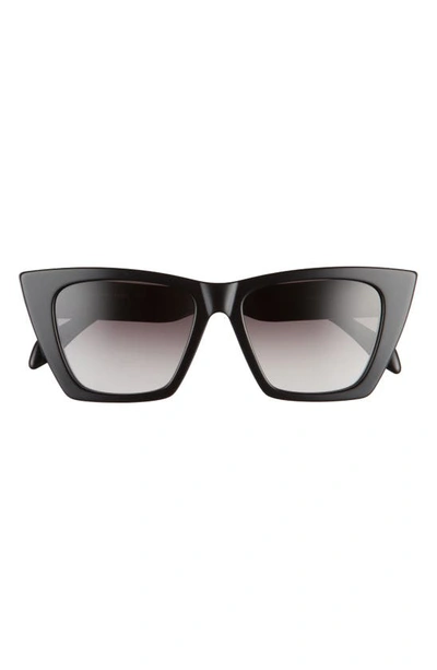 Alexander Mcqueen 54mm Gradient Cat Eye Sunglasses In Shiny Black