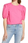 English Factory Puff Sleeve Top In Fuchsia