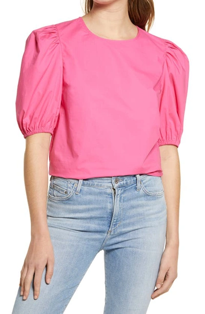 English Factory Puff Sleeve Top In Fuchsia