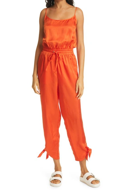 Cinq À Sept Bailey Sleeveless Jumpsuit In Fire Coral