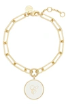Brook & York Callie Initial Enamel Pendant Bracelet In Gold C