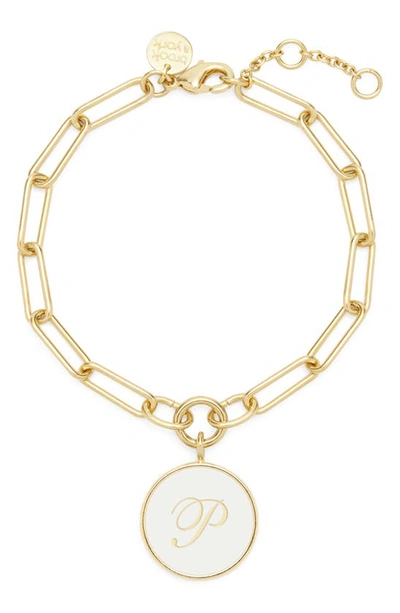 Brook & York Callie Initial Enamel Pendant Bracelet In Gold P