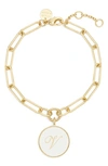 Brook & York Callie Initial Enamel Pendant Bracelet In Gold V