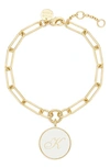 Brook & York Callie Initial Enamel Pendant Bracelet In Gold K