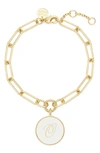 Brook & York Callie Initial Enamel Pendant Bracelet In Gold O