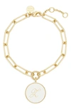 Brook & York Callie Initial Enamel Pendant Bracelet In Gold Z