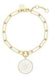 Brook & York Callie Initial Enamel Pendant Bracelet In Gold Y
