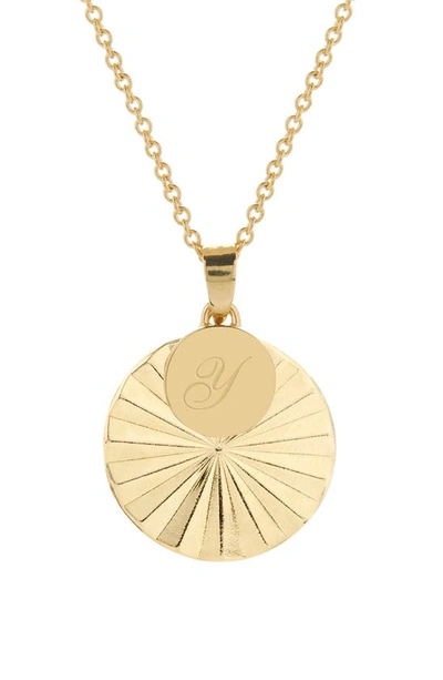 Brook & York Celeste Initial Charm Pendant Necklace In Gold Y