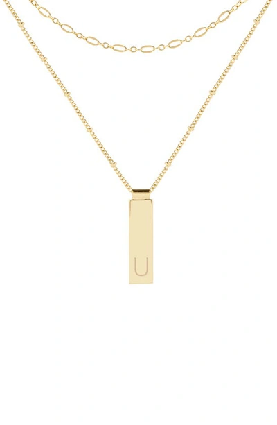 Brook & York Maisie Set Of 2 Initial Layering Necklaces In Gold U