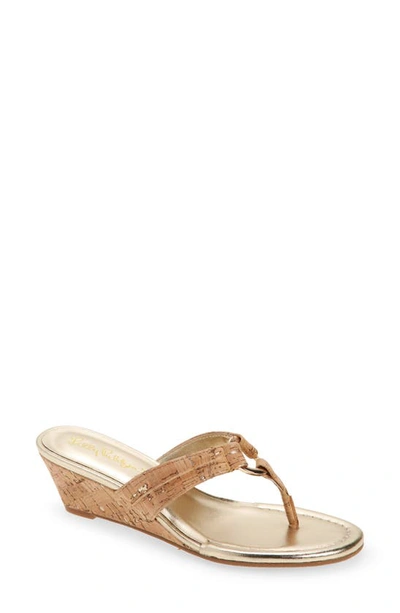 Lilly Pulitzerr Mckim Wedge Sandal In Natural Leather