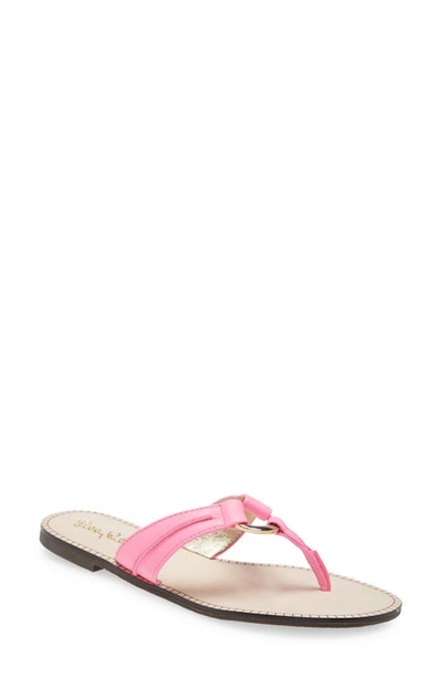 Lilly Pulitzerr Mckim Flip Flop In Prosecco Pink Leather
