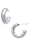 Jennifer Zeuner Lou Huggie Hoop Earrings In Silver