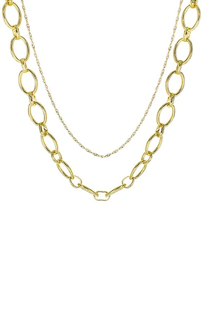 Panacea Layered Chain Link Necklace In Gold