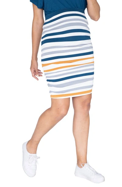 Angel Maternity Ruched Maternity Skirt In Navy