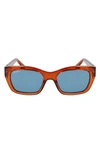 Ferragamo 53mm Rectangular Sunglasses In Crystal Caramel