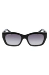 Ferragamo Rectangular Bio-injected Plastic Sunglasses In Black